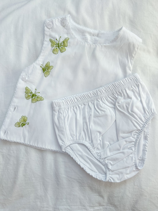 Green Butterfly Diaper Set